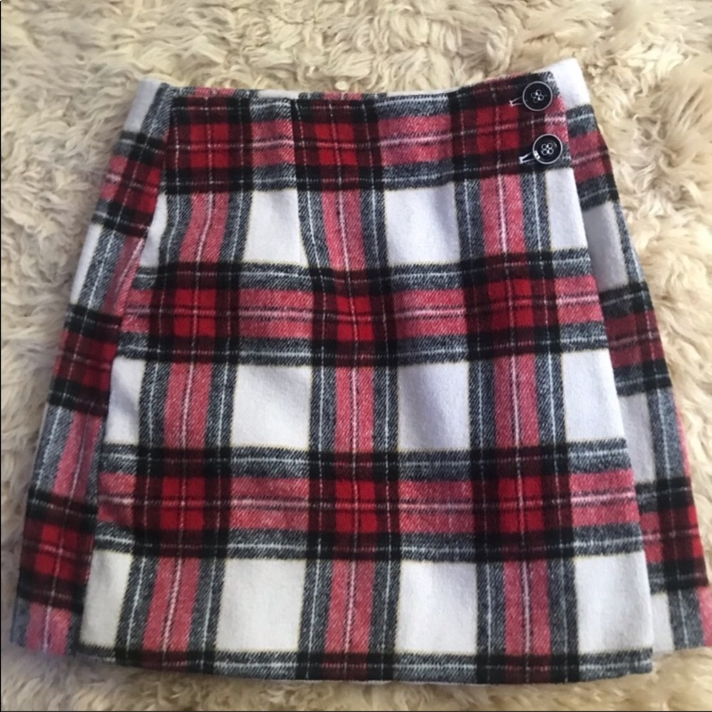 Crybaby Plaid Wool Skirt